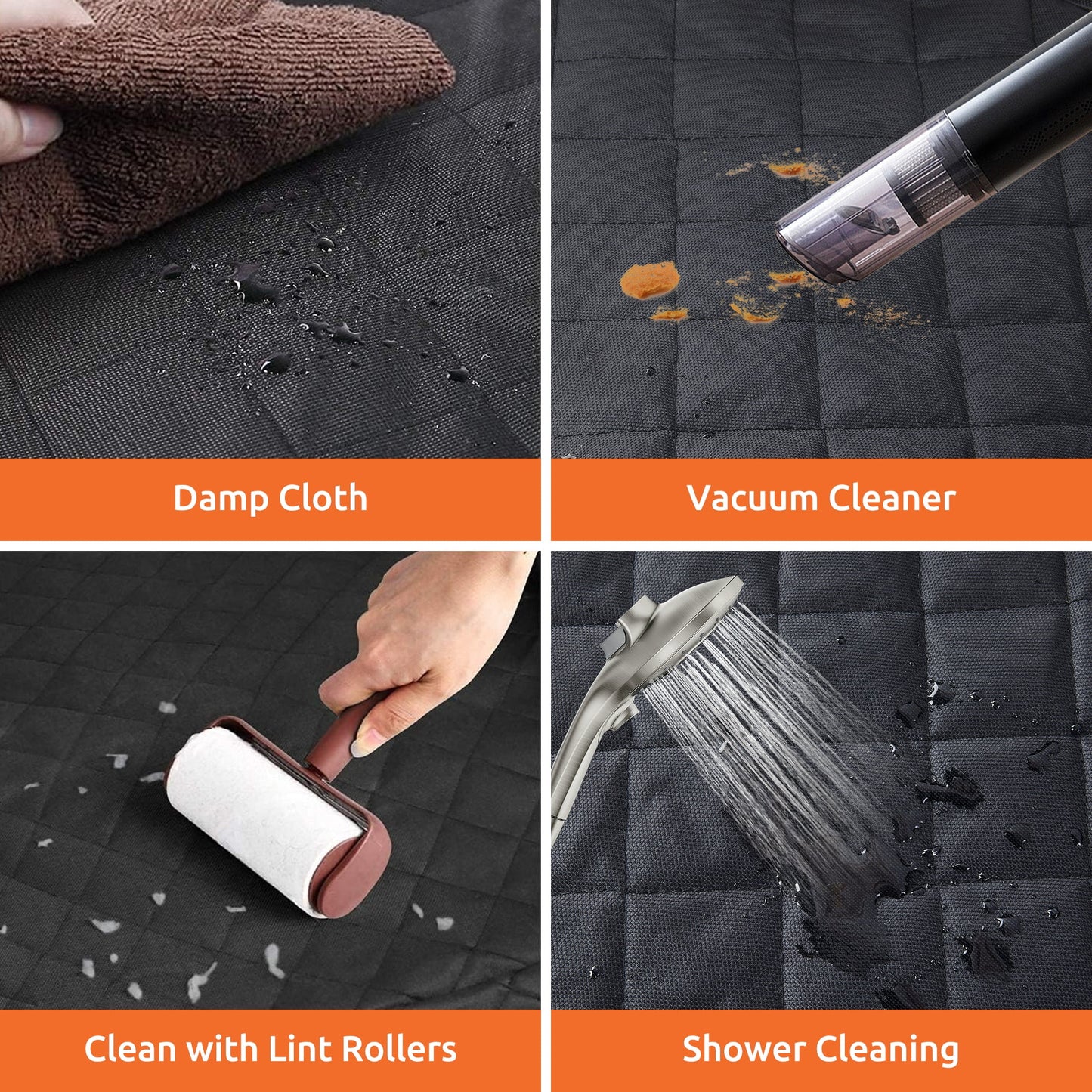 Collapsible Dog Car Seat Cover for Back Seat Dog Waterproof Seat Cover Dog Hammock for Car Nonslip Pet Seat Cover with Mesh Window & Pocket for Cars Trucks and Suvs