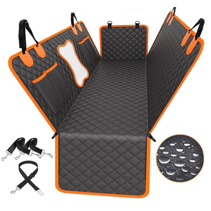 Collapsible Dog Car Seat Cover for Back Seat Dog Waterproof Seat Cover Dog Hammock for Car Nonslip Pet Seat Cover with Mesh Window & Pocket for Cars Trucks and Suvs