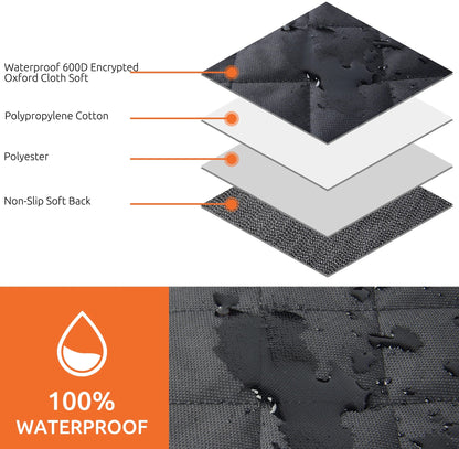 Collapsible Dog Car Seat Cover for Back Seat Dog Waterproof Seat Cover Dog Hammock for Car Nonslip Pet Seat Cover with Mesh Window & Pocket for Cars Trucks and Suvs